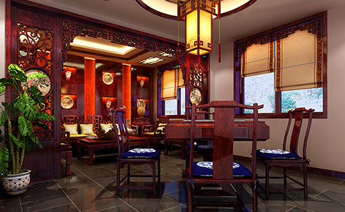 都江堰古典中式风格茶楼包间设计装修效果图